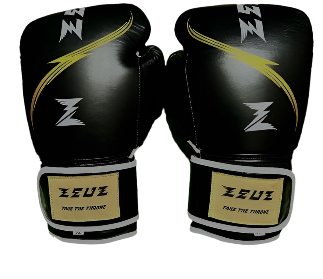 Zeuz Striker Boxing Gloves - Black/Gold